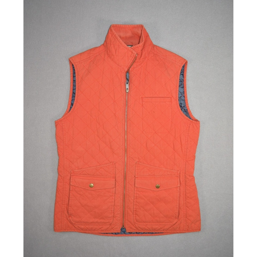 Duluth Trading Co Vest Mens Medium Orange Quilted Full Zip Insulated Outdoor